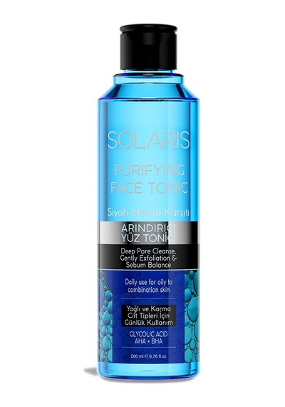 Yağlı Ve Karma Ciltler Için Siyah Nokta Karşıtı Arındırıcı Yüz Temizleme Toniği 200ml