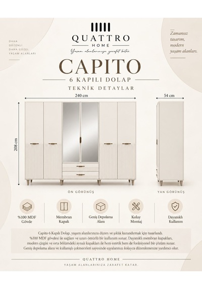 Capıto 6 Lı Dolap Beyaz