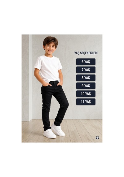 Gülerçocuk Erkek Çocuk 2 Li Kombin Set - Beyaz Penye Tişört & Siyah Jean Pantolon 5 - 12 Yaş Siyah Gülerçocuk Erkek Çocuk 2 Li Kombin Set - Beyaz Penye Tişört & Siyah Jean Pantolon 5 - 12 Yaş Siyah