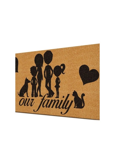 Tr Paspas Our Family Desenli Kapı Önü Paspası Diğer