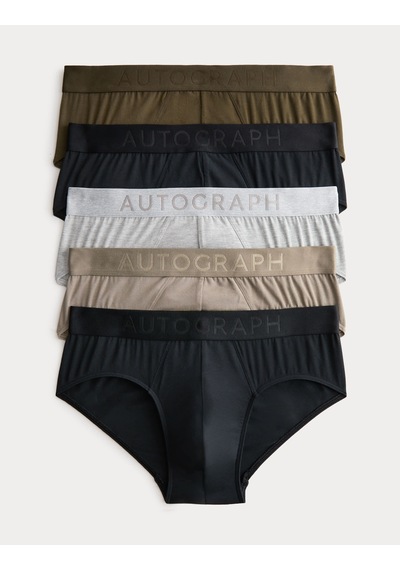 Marks & Spencer 5'li Modal Streç 360 Flex Briefs T14006131a Siyah Mix