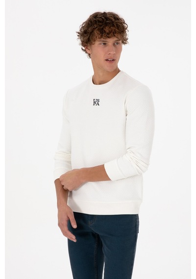 U.S. Polo Assn. Erkek Regular Fit Bisiklet Yaka Krem Sweatshirt 2237151