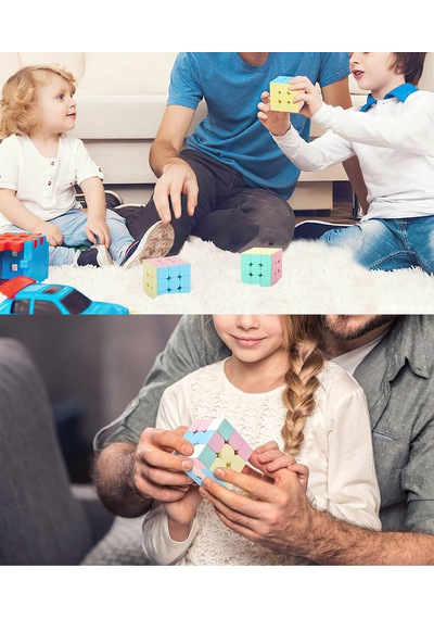 Siyah Gökkuşağı Bulmaca Topu ,speed Cupe Küp Zeka Küpü 3x3 Pastel Renkler Hız Küpü 2 Li Set Eğitici Zeka Oyunu