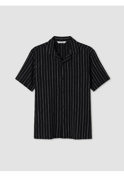 Lcw Vision Siyah Regular Fit Çizgili Erkek Gömlek