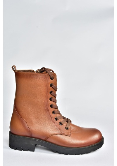 Fox Shoes Taba Hakiki Deri Günlük Kadın Postal Bot N555400103 Taba