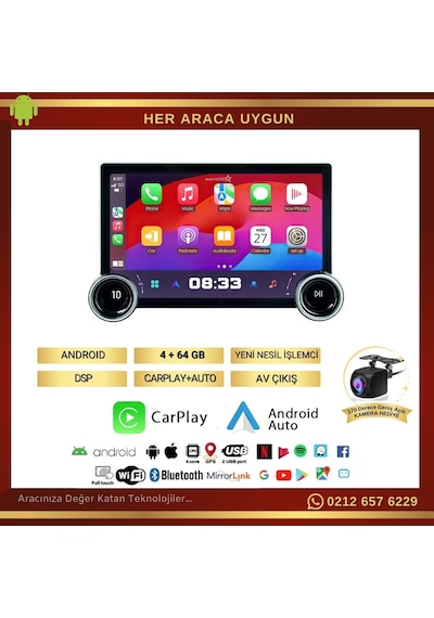 Isuzu Dmax Dual Knob 10" 2012-2014 Model 4gb + 64gb Android 13 Kablosuz Carplay Navigasyon Multimedya Sistemi Isuzu Dmax Dual Knob 10" 2012-2014 Model 4gb + 64gb Android 13 Kablosuz Carplay Navigasyon Multimedya Sistemi