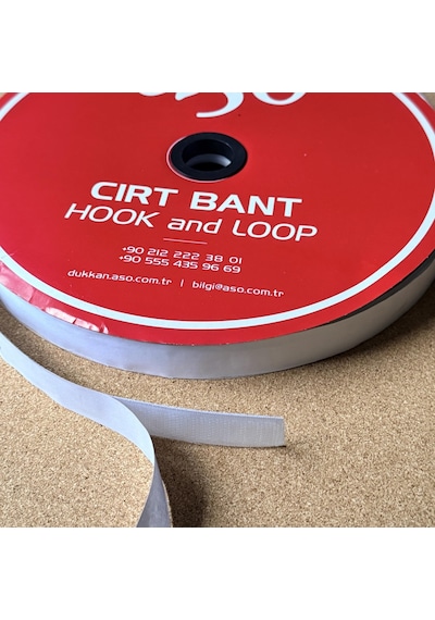 Yapışkanlı Cırt Bant Seti 25 Metre 25m Dişi + 25m Erkek Yüksek Güçlü Yapışkanlı Hook Loop Şerit Bant Beyaz, 2 Cm