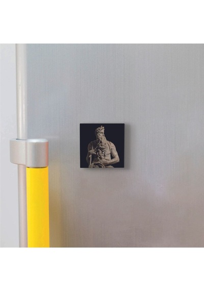 Musa'nın Hükmü Heykeli Heykeltıraş: Michelangelo Baskılı Taş Magnet 5x5