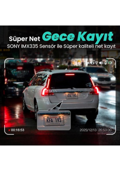 360+ Botslab G500H Pro ADAS Ön 3K QHD -Arka 1080P FHD 150° Açı WiFi+GPS Araç İçi Kamera+Park Modu