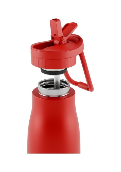 Kırmızı 500 Ml Çelik Okul Matarası - Silikon Gövdeli Nokta Çelik Termos - 50024 Diğer