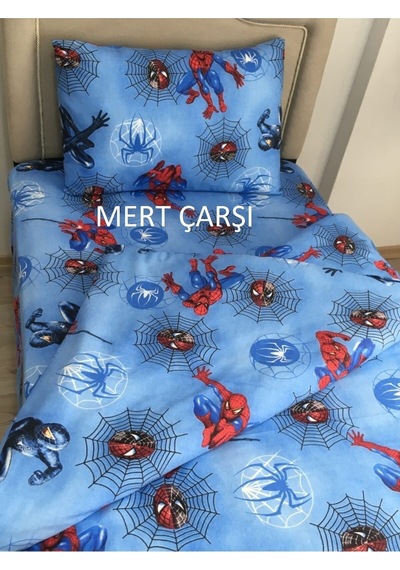 Lionas Tek Kişilik Spiderman Nevresim Çarşaf Takımı Mavi