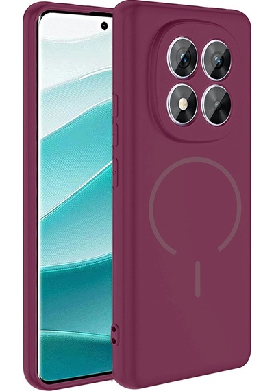 Xiaomi Redmi Note 14 Pro 5g Kılıf M-safe Şarj Özellikli Zore Meta Kapak Mürdüm