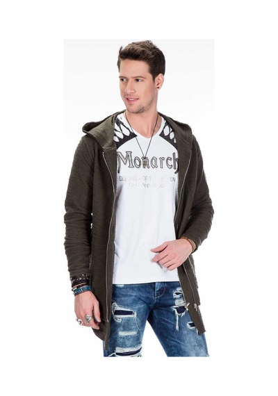 Cipo & Baxx Cl296 Çift Fermuarlı Uzun İnce Sweatshirt 001