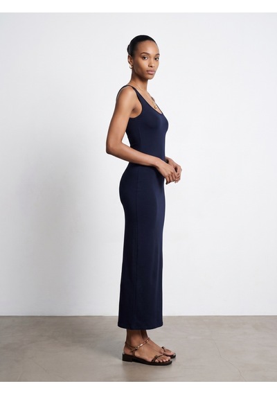 Dilvin 91733 Bra-free Midi Elbise-k.lacivert