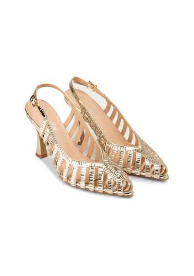 Deery Kadın Altın Rengi Slingback Abiye Ayakkabı - 26204zaltm01