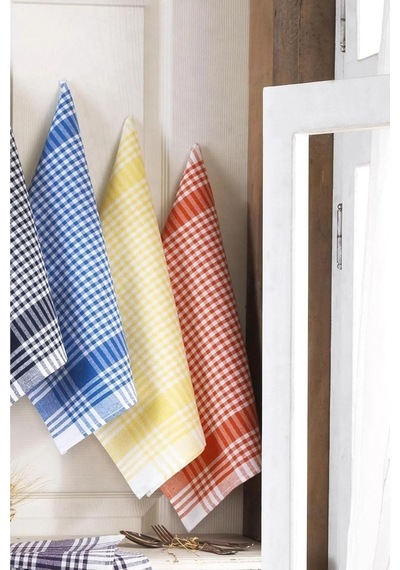 Denizli Çeyiz 8 Adet Pötikareli Mutfak Kurulama Bezi 50x70 Cm Çok Rekli 50 X 70