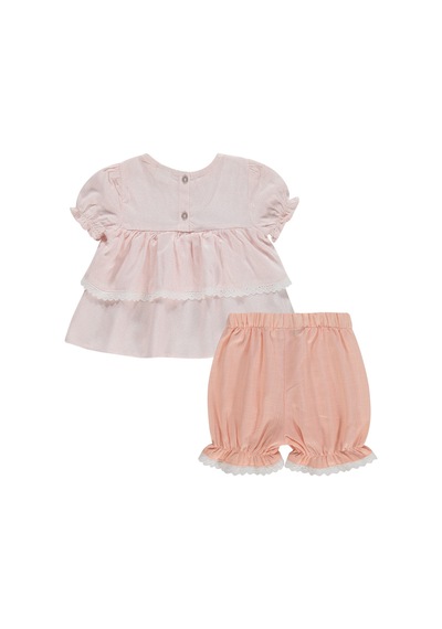 Civil Baby Roba Fiyonklu 6-18 Ay Takım - Pembe
