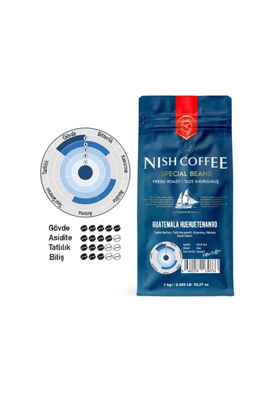 Nish Filtre Kahve Guatemala Huehuetenango 1 Kg Çekirdek Kahve