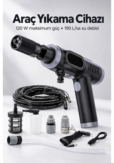 Lb Şarjlı Basınçlı Oto Yıkama Makinesi Taşınabilir Çantalı Set