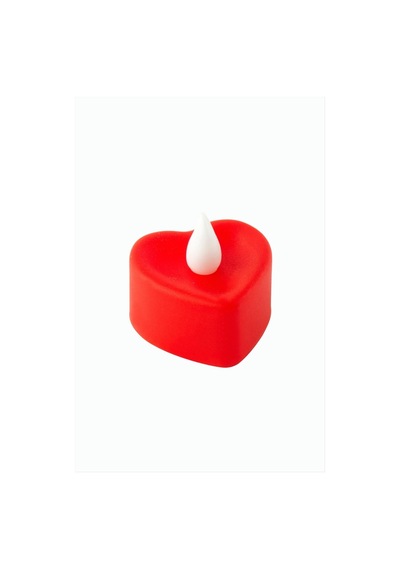 Kalp Şekilli Işıklı Mum 4 Cm Kırmızı