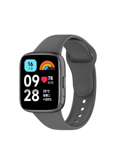 Xiaomi Redmi Watch 3 Active Uyumlu Kordon Ayarlanabilir Soft Yüzey Yumuşak Silikon Kayış Gri