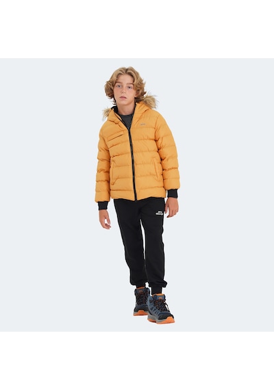 Slazenger CALISTO Çocuk Kapüşonlu Şişme Sarı Mont & Kaban