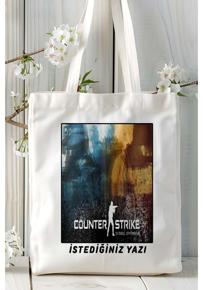 Art Hediye Counter Strike Cs 2 Csgo Oyun Baskılı Omuz Çanta Kişiye Özel Model 57 Çok Renkli