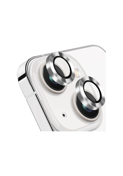 Apple Uyumlu iPhone 14 Ve 14 Plus Silver Kamera Lens Koruyucu Cam Silver