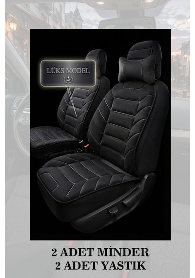Yaris 2013 Uyumlu Lüks Siyah Renk Premium 2 Adet Minder Ve Yastık