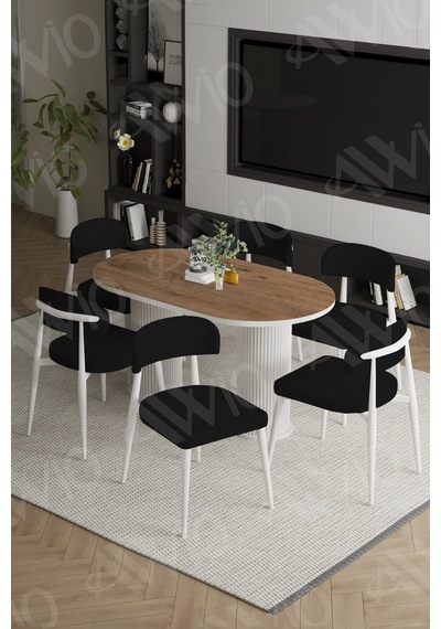 Avvio Lea Bohem Ayak Beyaz Polo Sandalye 80x160 Mutfak Masa Sandalye Takımı Akçaağaç Avvio Lea Bohem Ayak Beyaz Polo Sandalye 80x160 Mutfak Masa Sandalye Takımı Akçaağaç
