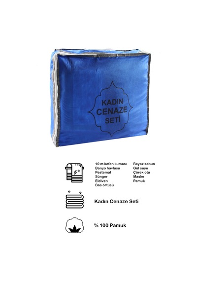 Çantalı Kadın Cenaze Seti Beyaz