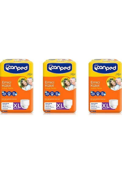 Canped Emici Külot Hasta Bezi Extra Büyük Boy XL 30'Lu x 3 90 Adet Canped Emici Külot Hasta Bezi Extra Büyük Boy XL 30'Lu x 3 90 Adet