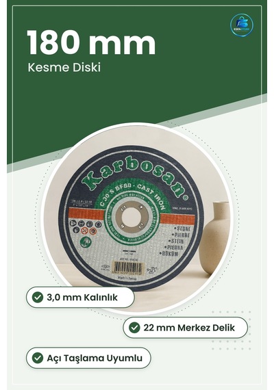 Daire Testere Bıçağı Mermer Kesme Diski 180 X 3,0 22 Mm Delikli T