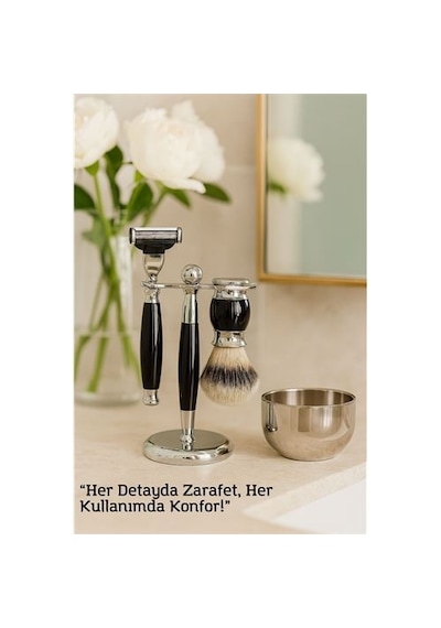 Zenvac Koleksiyon Tıraş Seti 304 Cerrahi Çelik & Kemik Saplı Çift Cidarlı Tıraş Tası Icardi Collection 72