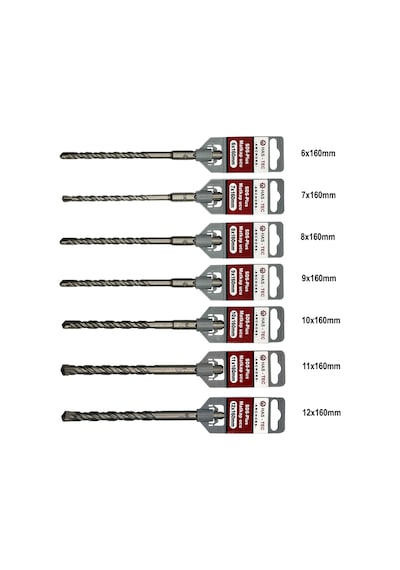 SDS PLUS Matkap Ucu Seti 7 Parça 6mm - 12mm Kırıcı Delici Hilti Uyumlu Beton Delme Uçları - Seti 7 parça