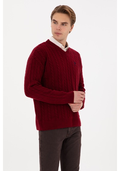 U.s. Polo Assn. Erkek Bordo Kazak /triko 50315038-vr014 Bordo