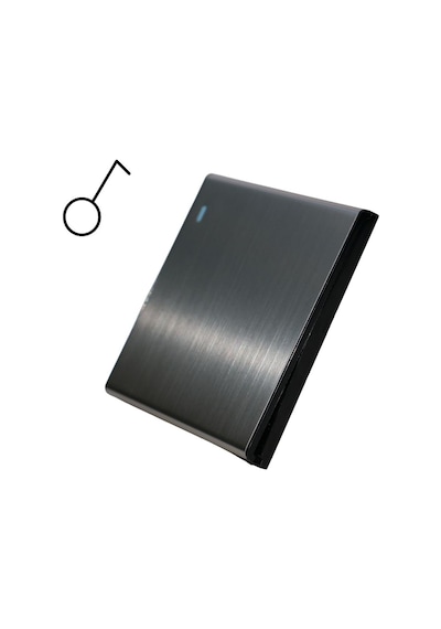 MERALLI INOX 1'li anahtar, hakiki fırçalanmış paslanmaz çelik, çerçevesiz 86×86 Düz kasa dahil