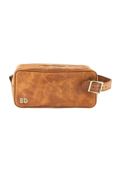 Twingold İsme Özel Dopp Kit Kişisel Bakım Ve Seyahat Çantası - %100 Rainbow Deri - Ac14004 - Camel Camel