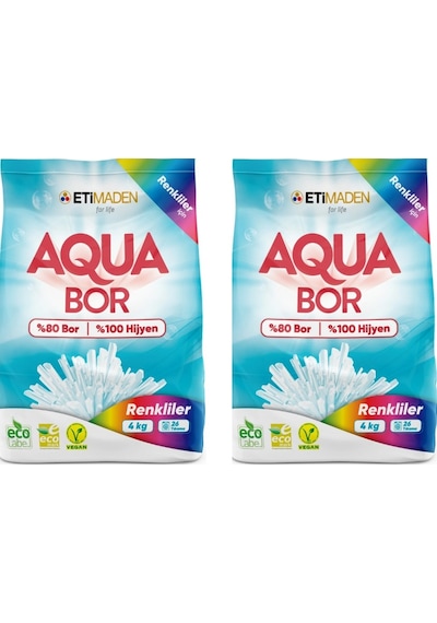 Aquabor Doğal Mineralli 4 Kg Renkliler Deterjan Seti