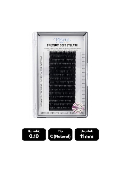 Misyul 0.10c Natural Kıvrım 11 Mm Soft Eyelash Doğal İpek Kirpik 16'lı