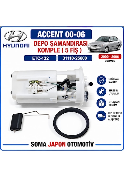 Accent 00-06 Depo Şamandırası Komple 5 Fişli 31110 25600 Etc-132