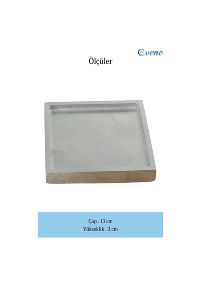 Dekoratif Kase Takı Kutusu Yüzük Kolye Kutusu Mum Tabağı Takı Organizer Dörtgen Model - Gümüş