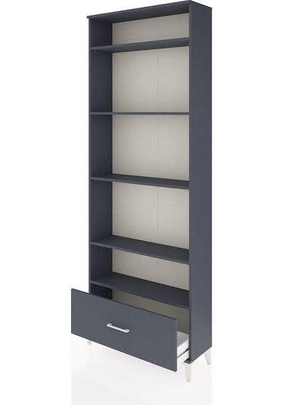 Arges Dolap 5 Raflı Tek Çekmeceli 88x30x243 Antrasit-antrasit Antrasit