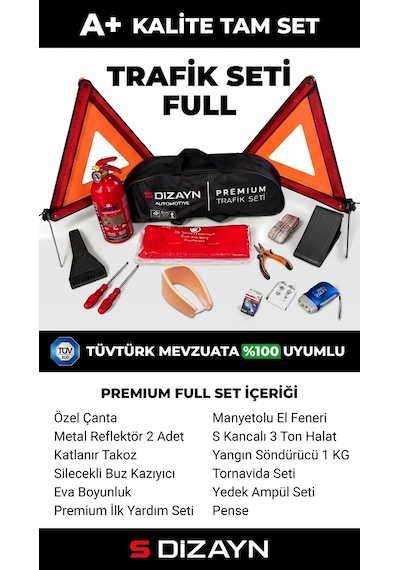 S-dizayn Premium Araç Trafik Seti Full Paket 12 Parça A+ Kalite