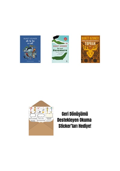 Oh To Be A Cat + İki Yeşil Su Susamuru Midi Boy + Uyumsuz Defne Kaman'ın Maceraları - Toprak + Okuma Sticker'ları