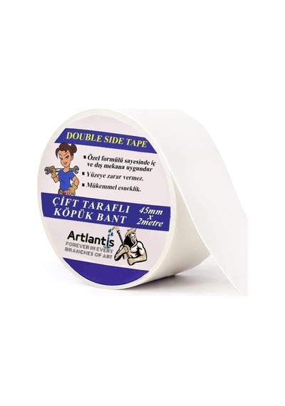 Tr Çift Taraflı Bant Köpük Bant 45mm X 2mt 1 Adet Çerçeve Tablo Halı Yapıştırma Bandı İç Ve Dış Mekan Sü