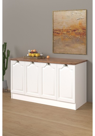 160 Cm %100 Mdf Greena White Ada Mutfak, Modern Mutfak Adası, Mutfak Yemek Masası, Bar Masası Beyaz