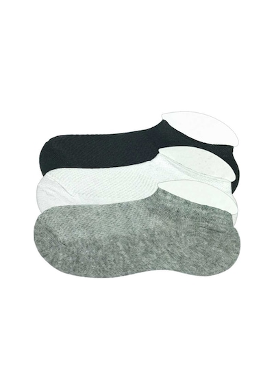 3 Adet Çocuk Sneaker Patik Çorap Siyah Beyaz Gri Çok Renkli