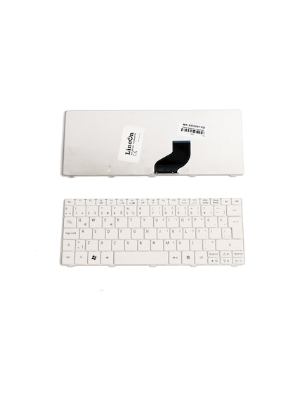 Acer Uyumlu Aspire One D260 Laptop Klavye Beyaz Türkçe