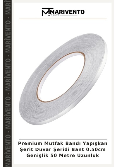 Premium Mutfak Bandı Yapışkan Şerit Duvar Şeridi Bant 0.50cm Genişlik 50 Metre Uzunluk